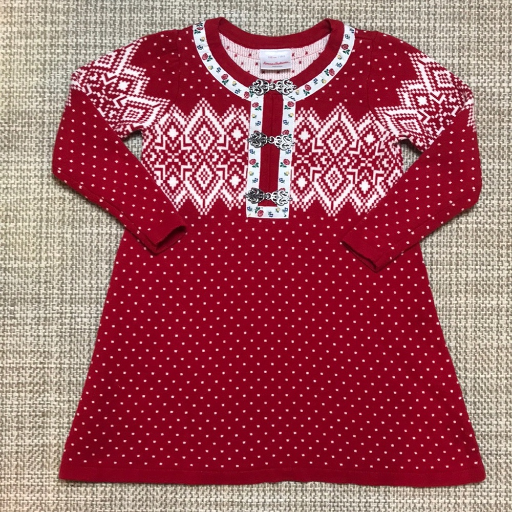 Hanna Andersson Holiday Sweater Dress (girls' size 110)